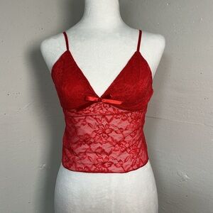 Elegant Red Lace Bralette unbranded Small